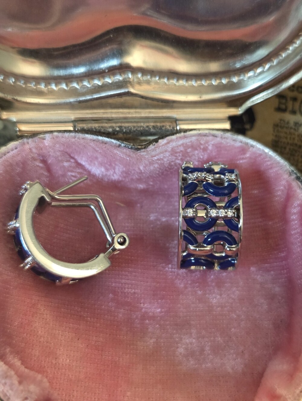 Belle Étoile's Meridian Collection Sterling Silver And Enamel Earrings